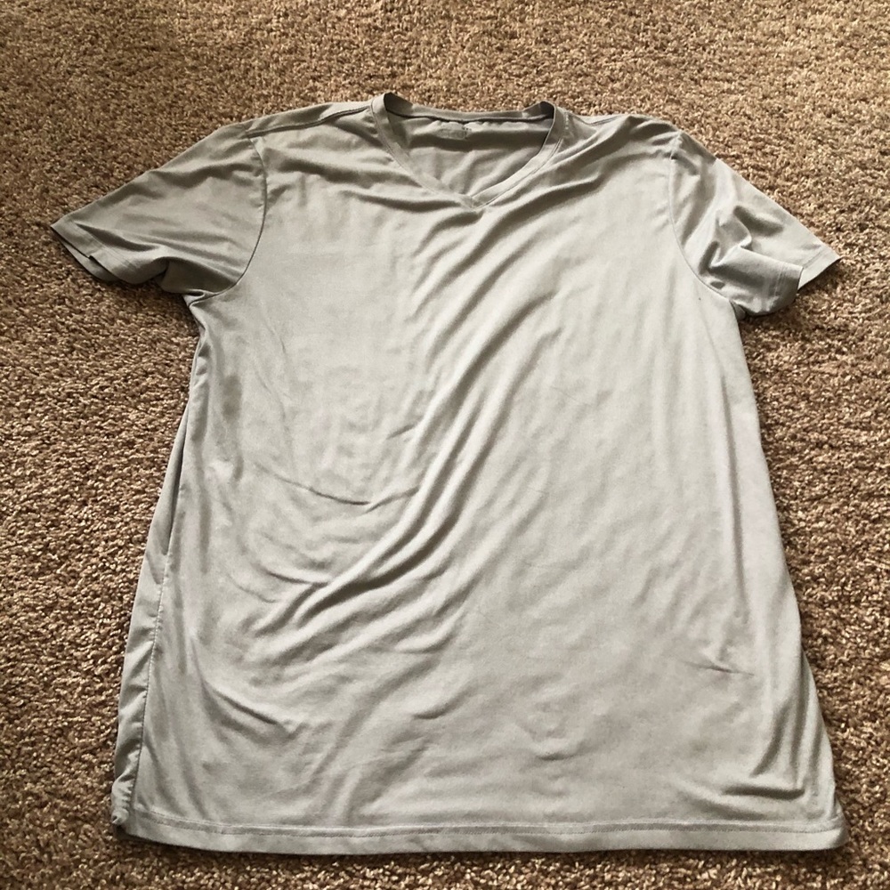 Solid grey v neck shirt